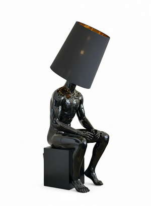 Thinker Floor Lamp - White Background Dramatic Lighting