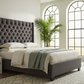Tufted Wingback Platform Bed - Arched Windows Morning