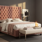Tufted Wingback Platform Bed - Elevated Blush