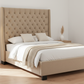 Tufted Wingback Platform Bed - Scandinavian Minimalist