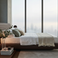Urban Retreat Bed - Misty Cityscape Dawn