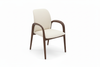Walnut Arch Arm Dining Chair - White BG 5