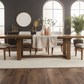 Walnut H-Trestle Dining Set - Lifestyle 1