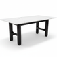 White marble dining table with white background