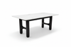White marble dining table with white background