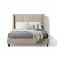Wingback Upholstered Platform Bed - Angular Shadow