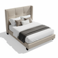Wingback Upholstered Platform Bed - Elongated Shadow
