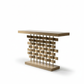 Woven Horizon Console - White Background Dramatic Lighting